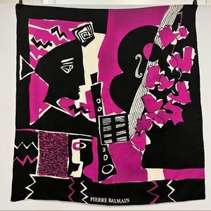 Pierre Balmain Black and Pink Scarf